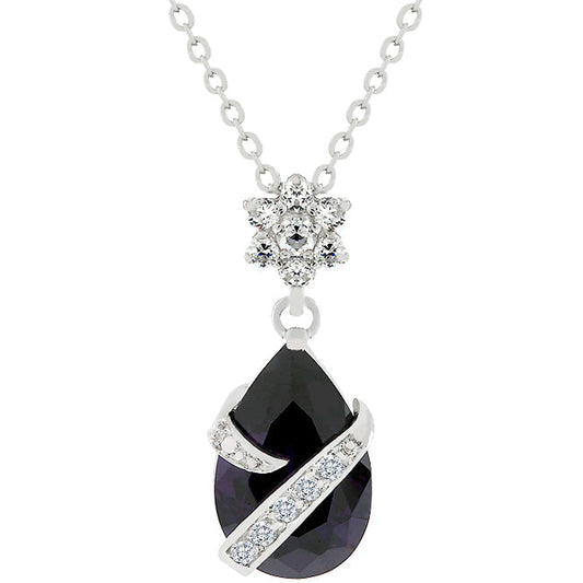 Wrapped Amethyst Purple Cubic Zirconia Pendant - The Best Accessory