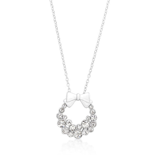 Holiday Wreath Clear Crystal Pendant - The Best Accessory