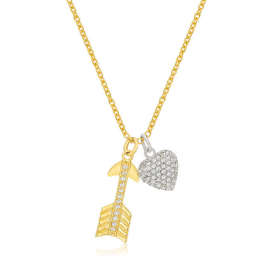 Pave Heart and Arrow Pendant - The Best Accessory