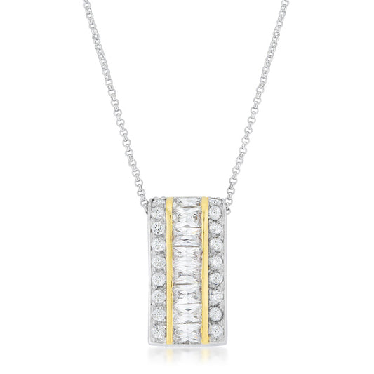 Two-Tone Three Row Hoop Pendant - The Best Accessory