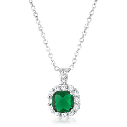 Liz 2.6ct Emerald CZ Rhodium Classic Necklace - The Best Accessory