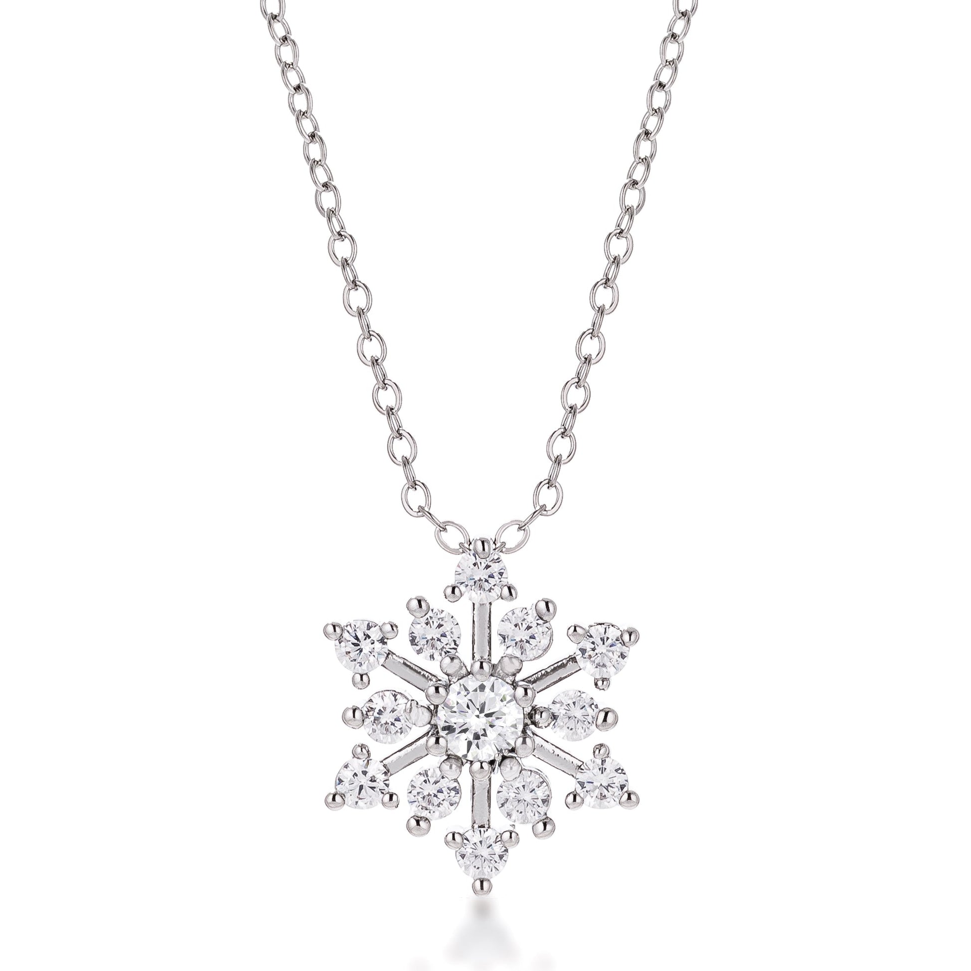 Contemporary CZ Snowflake Necklace - The Best Accessory