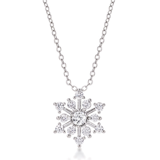 Contemporary CZ Snowflake Necklace - The Best Accessory