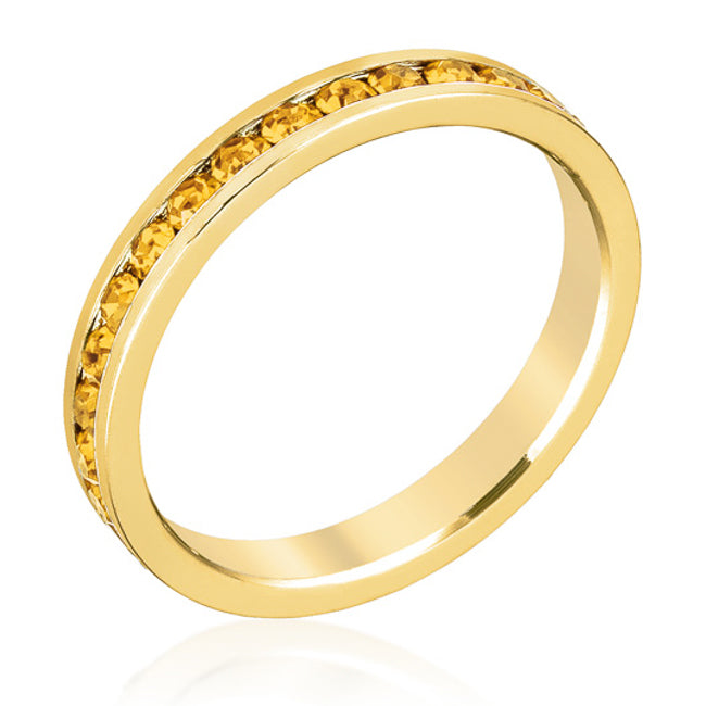 Stylish Stackables Yellow Crystal Gold Ring - The Best Accessory