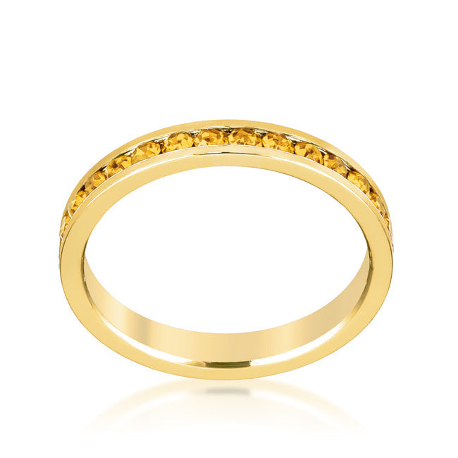 Stylish Stackables Yellow Crystal Gold Ring - The Best Accessory