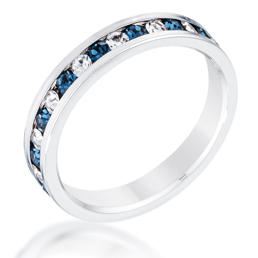 Clear and Blue Alternating Crystal Eternity Ring - The Best Accessory