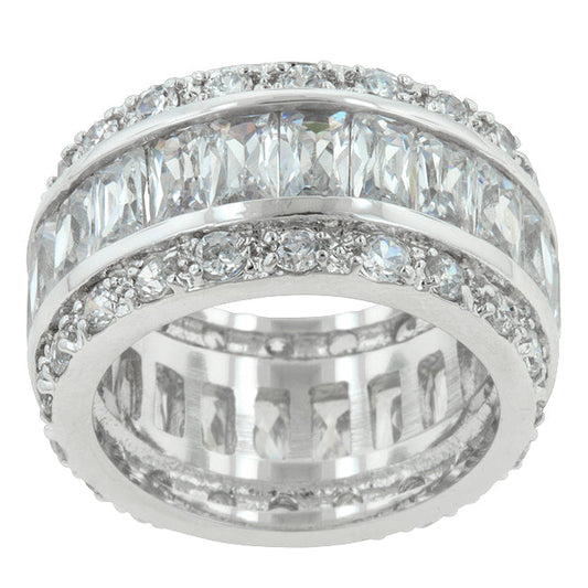 Triple Row White Zircon Eternity Ring - The Best Accessory