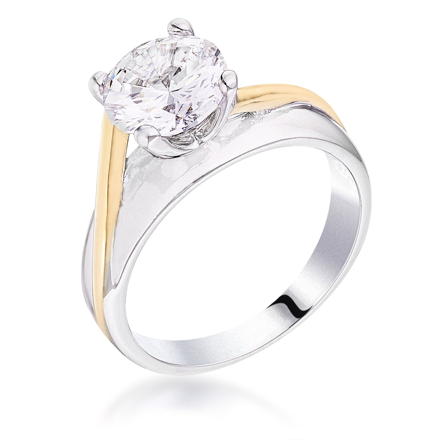 Two-tone Finish Solitaire Engagement Ring - The Best Accessory