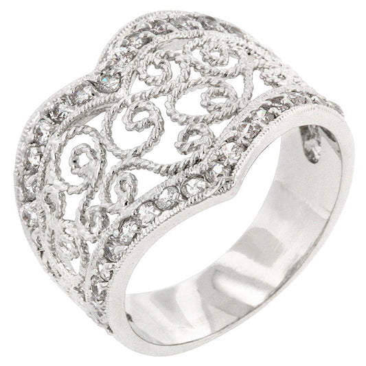 Cubic Zirconia Filigree Hearts Ring - The Best Accessory