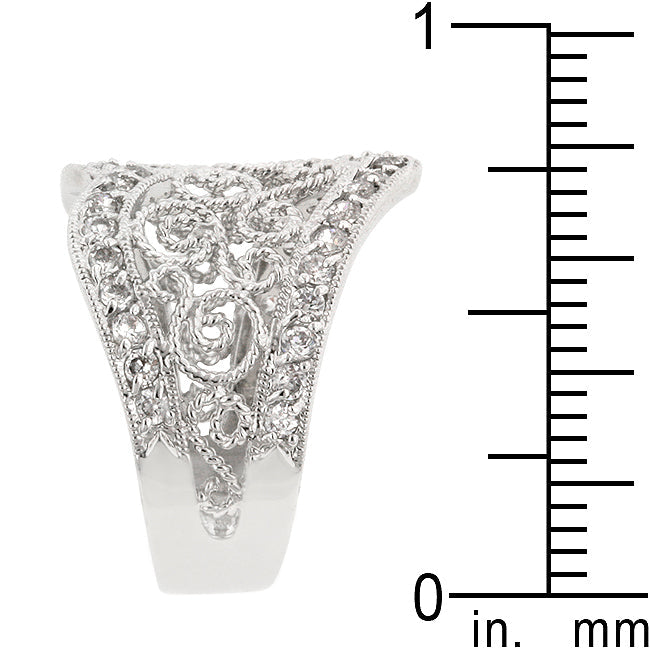 Cubic Zirconia Filigree Hearts Ring - The Best Accessory