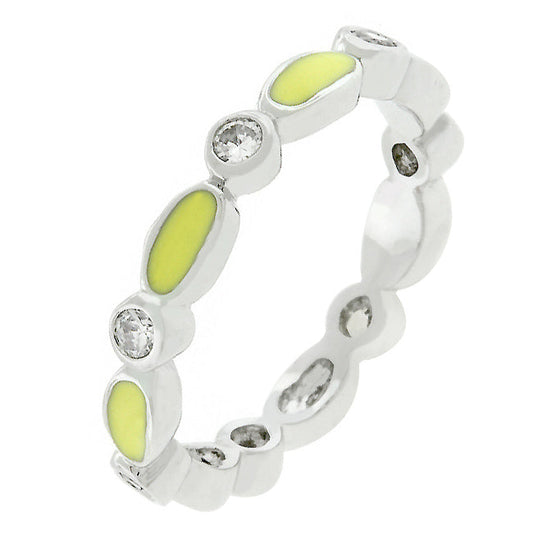 Yellow Link Enamel Stacker Ring - The Best Accessory