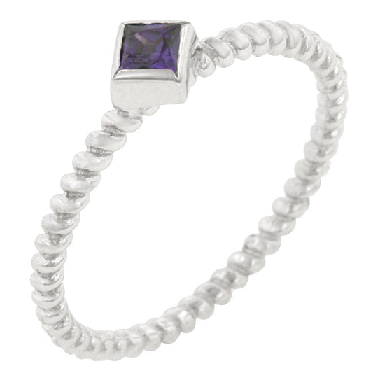 Twisted Petite Amethyst Solitaire Ring - The Best Accessory