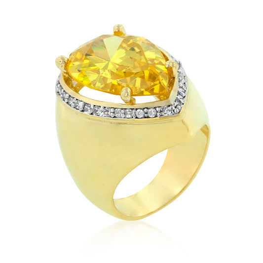 Yellow Pear Cubic Zirconia Cocktail Ring - The Best Accessory