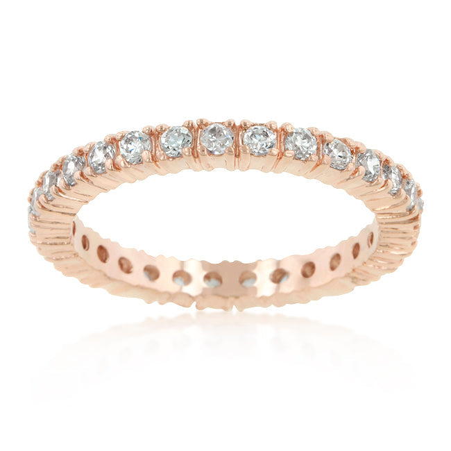 Rose Gold Finish Cubic Zirconia Eternity Band - The Best Accessory