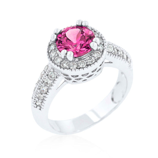 Fuchsia Halo Engagement Ring - The Best Accessory