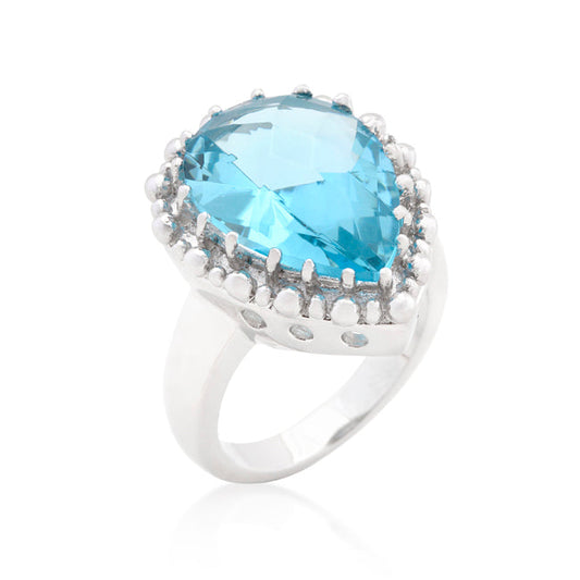 Solitaire Blue Topaz Cocktail Ring - The Best Accessory