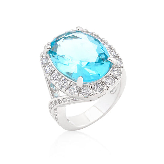 Oval Blue Topaz Cocktail Ring - The Best Accessory