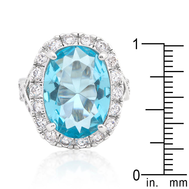 Oval Blue Topaz Cocktail Ring - The Best Accessory