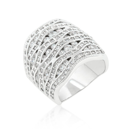 Cubic Zirconia Pave Abstract Ring - The Best Accessory