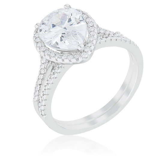 Halo Solitaire Pear Engagement Ring - The Best Accessory