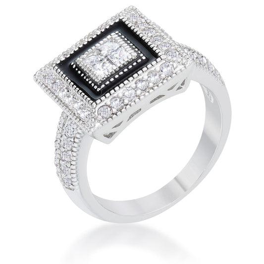 Shira 0.7ct CZ Rhodium Antique Ring - The Best Accessory