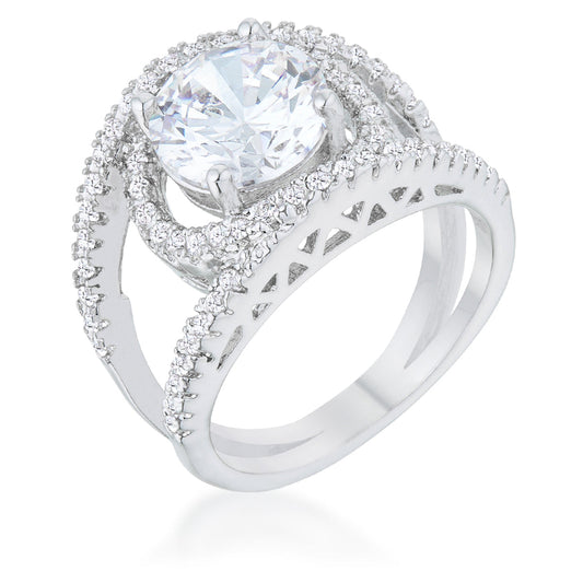 Marcie 3ct CZ Rhodium Contemporary Ring - The Best Accessory