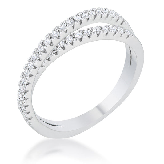 Mara 0.4ct CZ Rhodium Intertwined Simple Ring - The Best Accessory