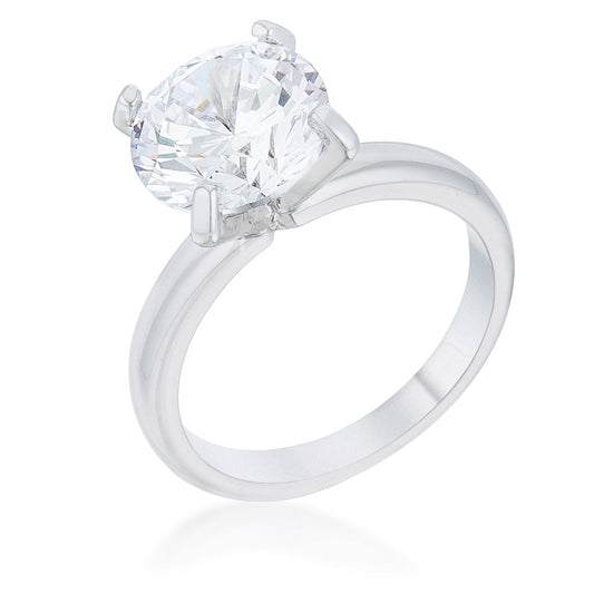 Hanna 4.4ct CZ Rhodium Classic Solitaire Ring - The Best Accessory