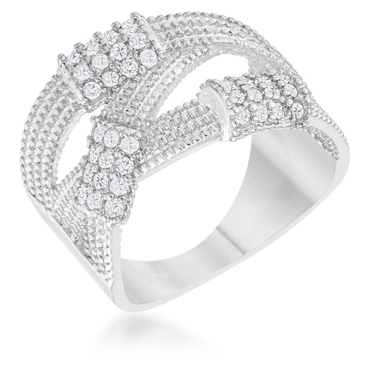 Peyton 0.36ct CZ Rhodium Wide Cable Statement Ring - The Best Accessory