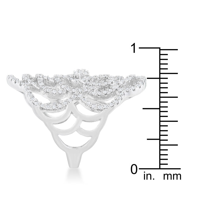 Rosa 1.25ct CZ Rhodium Filigree Cocktail Ring - The Best Accessory