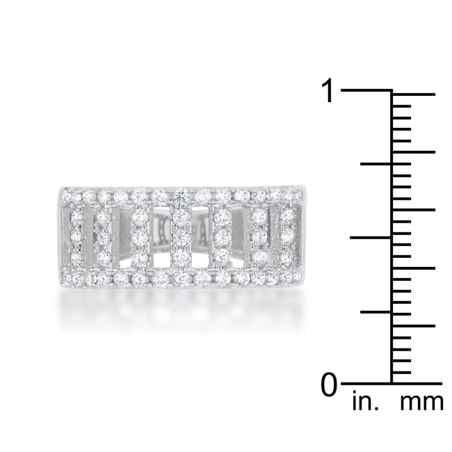 Rey 0.5ct CZ Rhodium Contemporary Band Ring - The Best Accessory