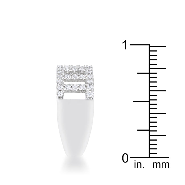 Rey 0.5ct CZ Rhodium Contemporary Band Ring - The Best Accessory