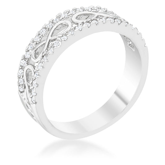 Rema 0.4ct CZ Rhodium Contemporary Infinity Band Ring - The Best Accessory