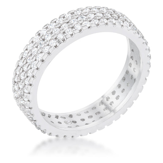 Chare 1.3ct CZ Rhodium Classic Band Ring - The Best Accessory
