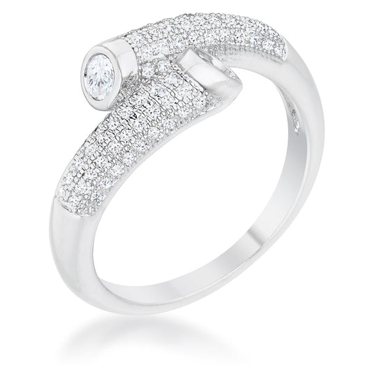 Perry 0.62ct CZ Rhodium Contemporary Wrap Ring - The Best Accessory