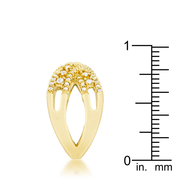 Sandy 0.37ct CZ 14k Gold Classic Criss Cross Ring - The Best Accessory