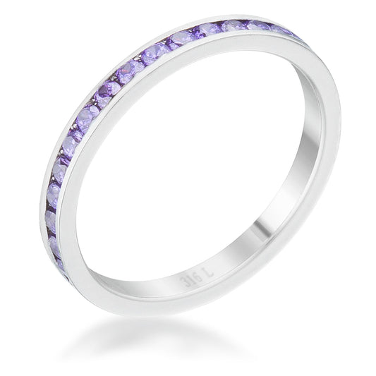 Teresa 0.5ct Amethyst CZ Stainless Steel Eternity Band - The Best Accessory