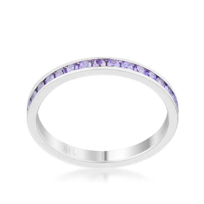 Teresa 0.5ct Amethyst CZ Stainless Steel Eternity Band - The Best Accessory