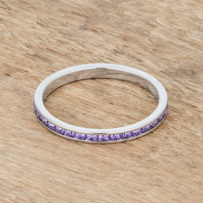 Teresa 0.5ct Amethyst CZ Stainless Steel Eternity Band - The Best Accessory
