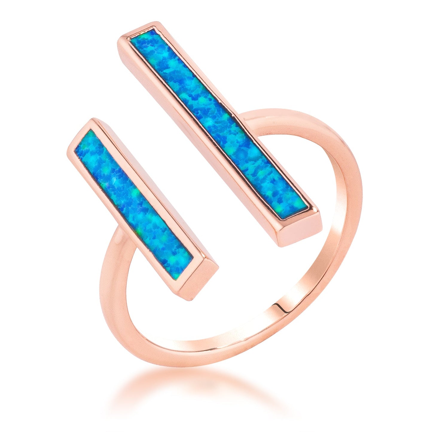 Contemporary Blue Opal Double Bar Ring - The Best Accessory