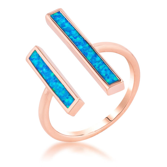 Contemporary Blue Opal Double Bar Ring - The Best Accessory