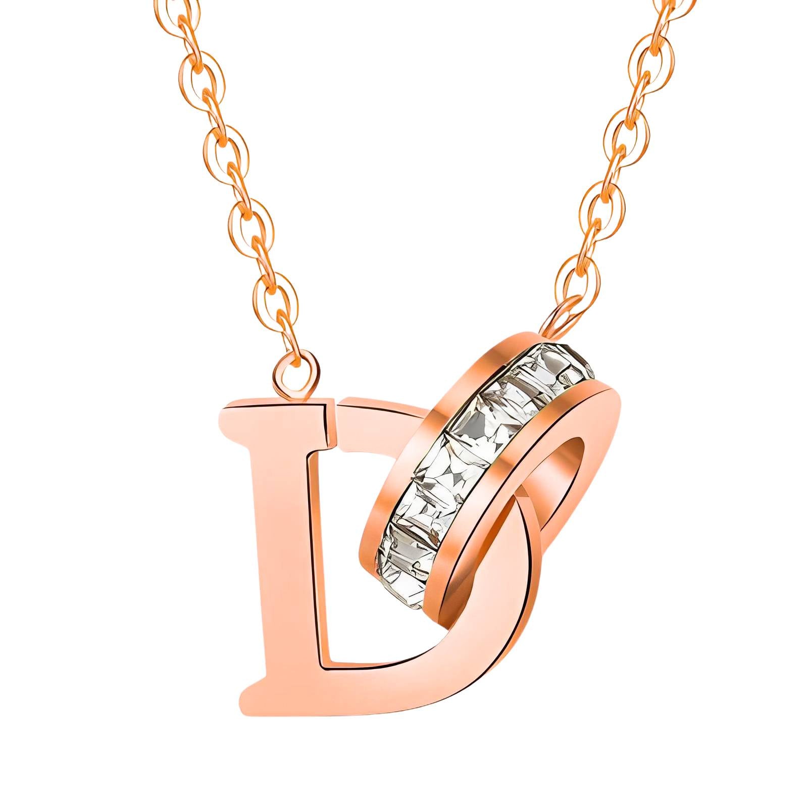 18K gold plated Stainless steel  Letter D necklace, Intensity - The Best Accessory