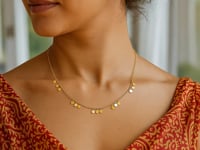 14k Yellow Gold Necklace with Circle Dangle Stations