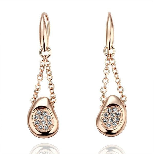 The Best Accessory Rose GP and Rhinestone Drop Earrings