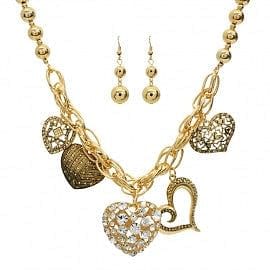 The Best Accessory Multi Heart Charm Necklace Set