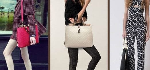The Best Accessory Criss Cross Patterned Handbag with Crocodile Accents