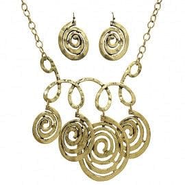 The Best Accessory Antique Swirl Design Necklace Set