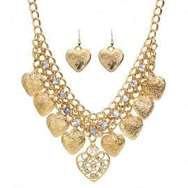 The Best Accessory Heart Drop Layer Necklace Set