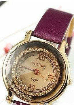 The Best Accessory Deep Red Quartz Watch with Crystal Accents