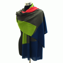 The Best Accessory Multi Color Block Knit Shawl